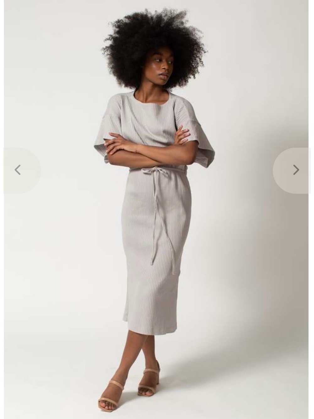 Baserange Clair Ribbed Organic Cotton Wrap Dress L